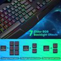 Keyboards -  PC232 Gaming Keyboard 112 Keys Wired Membrane Keyboard RGB Light Backlit Anti-Ghosting English Keyboard For Laptop PC (English Keyboard). 