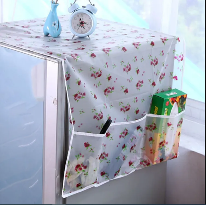 Refrigerator Dust Cover with Storage Bags Washing Machine Waterproof Dust Covers Kitchen Organizers Household Supplies