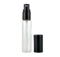 5ml Empty Perfume Tester Bottle | Refillable Mini Glass Spray Bottle | Travel Perfume Atomizer | Sample Scent Bottle Clear Glass Black Cap. 