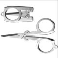 Folding Travel Scissors (Stainless Steel) | Foldable Portable MinI Safe Scissors | Multi Purpose Pocket Pair of Sissor| Clippers Snips | Thread Beading Cutter | Best For Sewing, Fishing, Embroidery. 