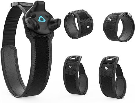 AMVR 5 Pcs VR Tracker Straps Accessories for HTC Vive 3.0, Adjustable Full Body Tracking Belts VR Hand/Foot Band Strap(1 Tracker Belt + 2 Palm Rings + 2 Foot Strings, Vive Tracker NOT Included)