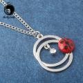 Women Fashion Necklace Hook Ladybug Fox Tail Hanging Bell Black Cat Pendant Necklace. 