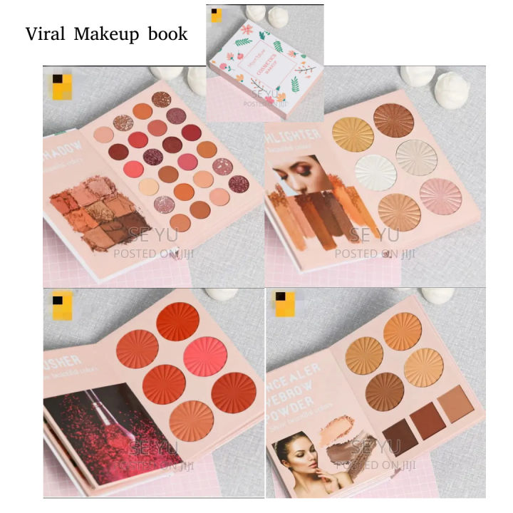 Mocallure 4in1 Makeup Glamour Palette Ultimate Book All in One Blush, Eye shadow, Contour & Highlighter Set