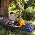 INVOKER Ultralight Inflatable Camping Sleeping Pad - Mat with Built-in Foot Pump, Lightweight 18.3OZ Compact Air Mattress, Best Sleeping Pads for Backpacking Travel Hiking Beach (Navy Blue). 