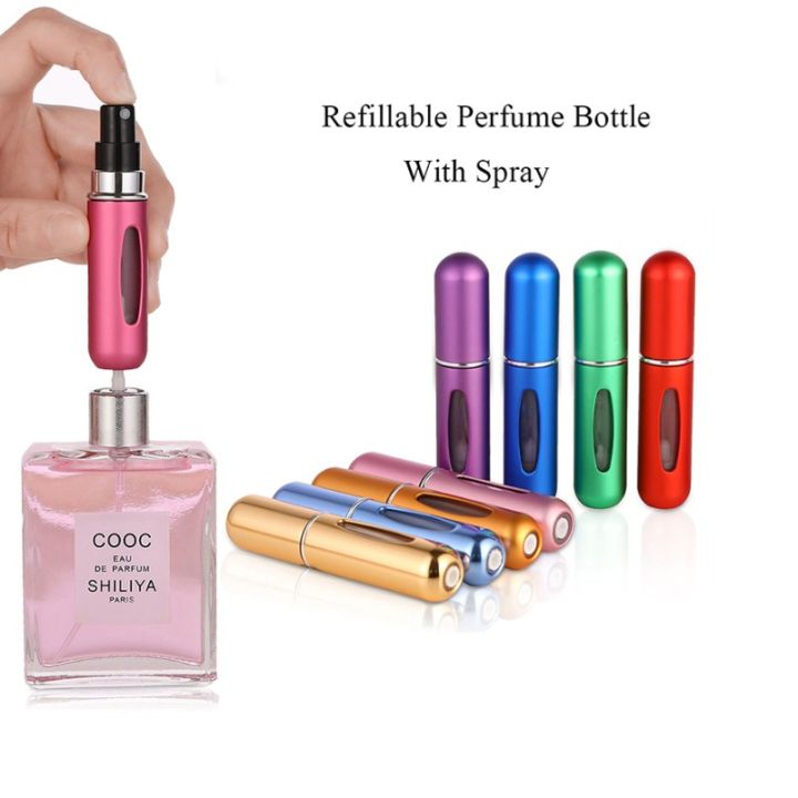 Portable Mini Perfume Refillable Atomizer Container, Portable Perfume Spray Bottle, Travel Perfume Scent Pump Case Fragrance Empty Spray Bottle for Traveling and Outgoing(5 ml)