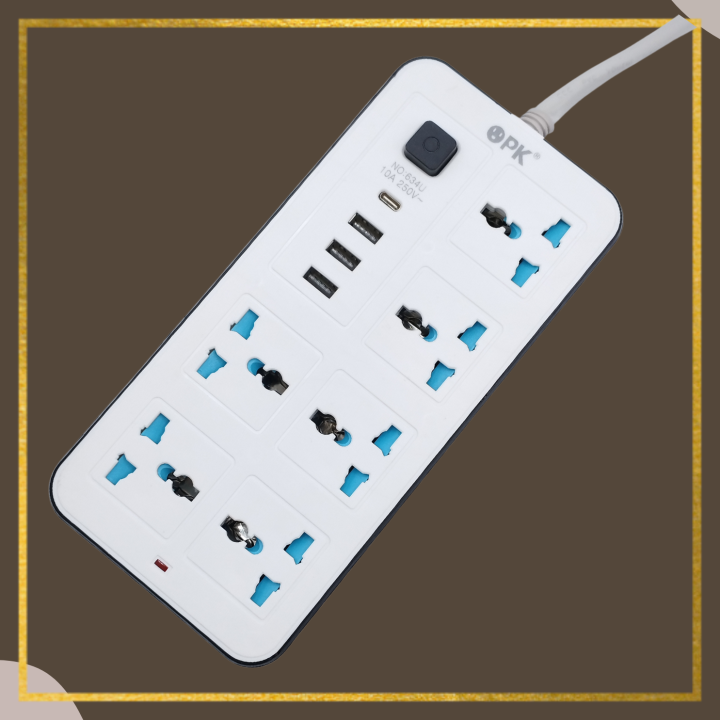 OPK%20Smart%20Universal%20Extension%20Board%20Multi%20Power%20Plug%20With%206%20Power%20Sockets%20+%203%20USB%20Ports%20Plug%20+%201%20Type%20C%20For%20Electronics%20Mobile%20Charging%20Adapter%20With%201.8%20Meter%20Heavy%20Duty%20Copper%20Wire%20White%20-%20Image%203