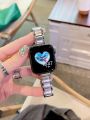 Silver Band For Apple watch 8 7 41mm 45mm 40mm 38mm 42mm 44mm for iWatch Ultra 49mm Series 7 6 5 se 4 3 2 1 Loop Strap Bracelet. 