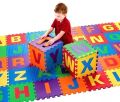 Kids Foam Play Mat, 36Pcs Alphabets & Numbers , Puzzle Exercise EVA Foam Play Mat Floor Soft Playmat Tiles for Baby Children Kids Playing Crawling Pad Toys. Interlocking Tiles. 