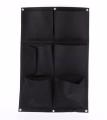 6 Pockets Vertical Hanging Garden for Herbs and Flowering and Vegetable Plants - Vertical Garden Grow Bags and Planter - Black - Length 25.5 inches - Breadth 18 inches. 