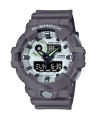 Casio G Shock GA-700 Series Mens Round Analog-Digital Grey Resin Case World Time, Stop Watch, 5 daily Alarm, LED Backlight (Super Illuminator), Hourly Time Signal, Full Auto Calendar, Multi-Functions Grey Resin Band Watch-GA-700HD-8ADR. 