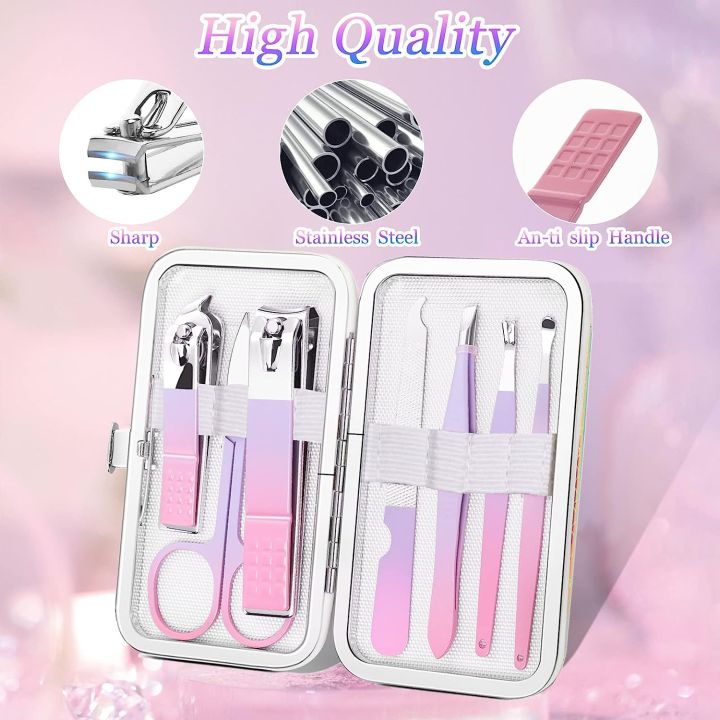 Manicure%20Set%20Women%20Nail%20clippers%20Set%20Fashion%20Nail%20Care%20Tools,%20Professional%20Stainless%20Steel%20Pedicure%20Manicure%20Set%20with%20Travel%20Leather%20Girls%20Grooming%20Kits%20-%20Image%203