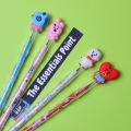 4 x BTS / BT21 pencils - Fancy Lead Bullet Push (sika) Pencil For Kids (Girls and Boys). 