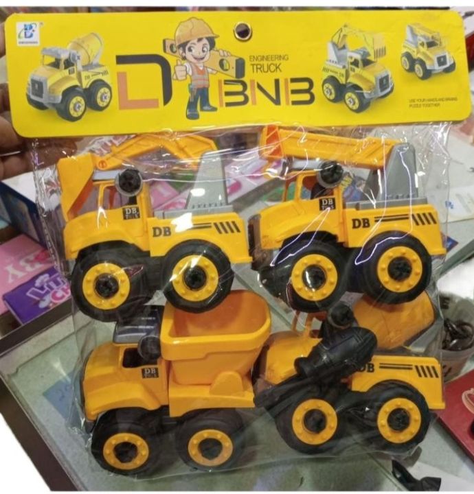 Educational Toy Disassembly DIY Model Bulldozer Models Tractor Car Model Toy Fire Truck Model Construction Toy Engineering Car Model