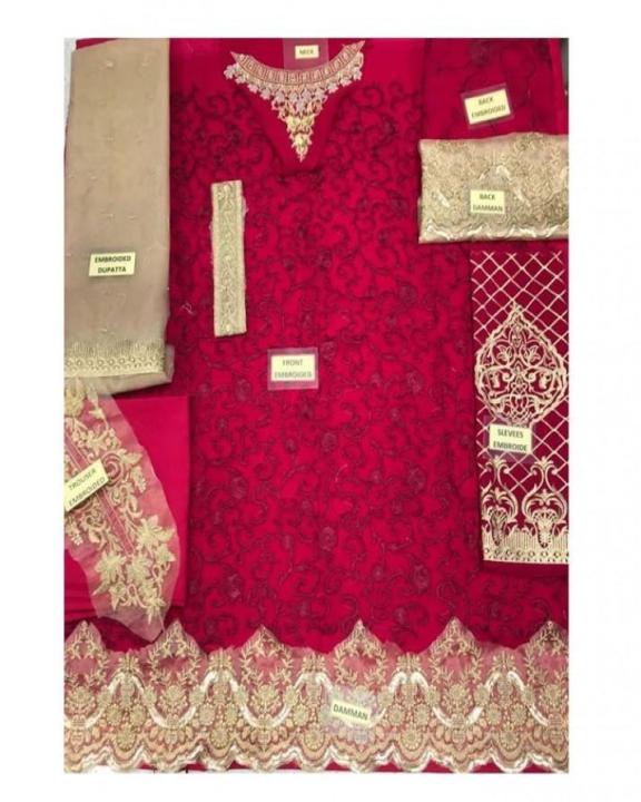 Red%20Chiffon%20Unstitched%20Embroidered%20Suit%20For%20Women%20-%203%20Piece%20-%20Image%203