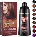 Mokeru 500ml Natural Argan Oil Extract Permanent Hair Dye Shampoo For Women Men Color Dye Shampoo Cherry Brown. 