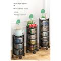 Wheel Tire Rotating Vegetable Shelf Organizer Kitchen Rotating Multi-Layer Kitchen Shelf Rotating Vegetable Rack on Wheels Floor Standing Layer Rack Fruit Basket. 