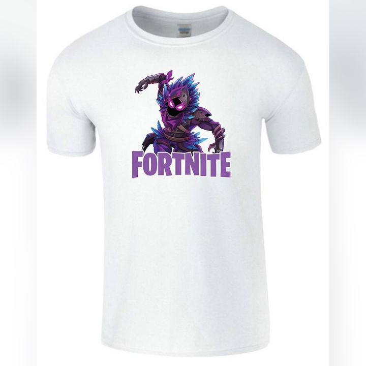 White%20Cotton%20T%20shirt%20Fortnite%20Raven%20Gaming%20Gamer%20Boys%20Top%20T-shirt%20Pub%20G%20-%20Image%204