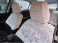 White Embroidery Lace Half Seat Covers with Toyota, Honda & Suzuki Logo:  8 Pcs. 