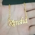 RIMSHA NAME NECKLACE LOCKET ; Metallic Alloy ; Large Size. 