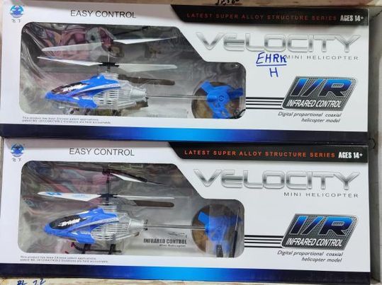 Velocity Mini Helicopter Toy, For Kids|Rexter High Speed Velocity RC Helicopter for kids With Unbreakable Blades & IR Sensors| VELOCITY MINI BLUE COLOR REMOTE CONTROL HELICOPTER FOR KIDS