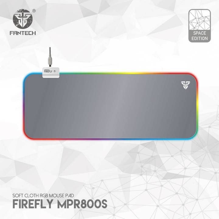 FanTech MPR800s Firefly RGB Backlit Gaming XL Mouse Pad with 14 Spectrum Lighting Modes – Space Edition – 800x300x4MM