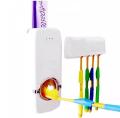 Set of Toothpaste Dispenser & Brush Holder - White. 