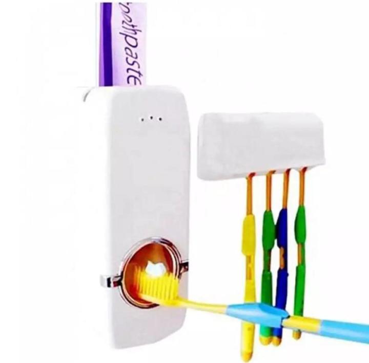 Automatic Tooth Paste Dispenser And Brush Holder