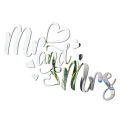 Acrylic Sticker Seamless Elegant Sticky Mr Mrs Wall Decal. 