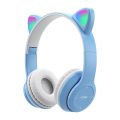 Wireless headphones cat ear with mic Bluetooth cool glow light stereo bass helmets kids Gamer Girl gifts. 