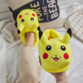 20cm Takara Tomy Kawaii Pokemon Pikachu Plush Slippers Indoor Warm Winter Shoes Birthday Gifts For Kids Children Girls. 