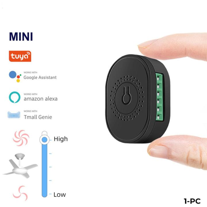 Tuya Wifi Mini DIY Smart Fan Speed Switch Ceiling Fan Controller Fan Switch Smart Life APP Control Remote Control Work with Alexa Google home