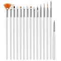 15PCS Nail Art Brushes Set Gel Nail Polish Painting Drawing Brush Kit. 
