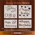 Happy Birthday Stencil For Cake, Wall Painting Scrapbook Coloring Embossing Album Decorative Paper Card Template. 