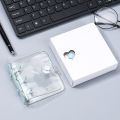 Transparent Sparkling mini 3-hole sandwich shell 3 inch Mini Binder With Pages. 