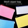 Document Bag School Office Supplies Storage Bags Pencil Mesh Zip File Folders Zipper Pouch. 