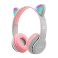 Kids Headphones, Cat Ear Wireless Headphones, LED Light Up Bluetooth Over On Ear Pink Headphones for Toddler Boy Girl Teen Children w/Microphone for Phone/Laptop/Headphones gift for girls| beautiful head phone for girls Headphones for girls| Headphone. 