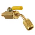 R410a R134a Brass Shut Valve For A/C Charging Hoses HVAC 1/4inch AC Refrigerant. 