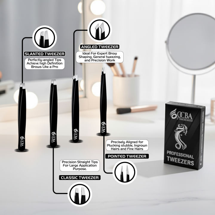 OCBA%20Professional%20Eyebrow%20Tweezers%20Set%20Stainless%20Steel%20Slanted%20Tip%20Tweezers%20for%20Eyebrows%20Plucking,%20Ingrown%20Hair,%20Splinter%20Hair%20and%20Facial%20Hair%20Remover%20Suitable%20For%20Men%20&%20Women%20-%20Image%2010