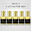 Pack of 5 Attar for Men Long Lasting Perfume Fragrance Oil. 