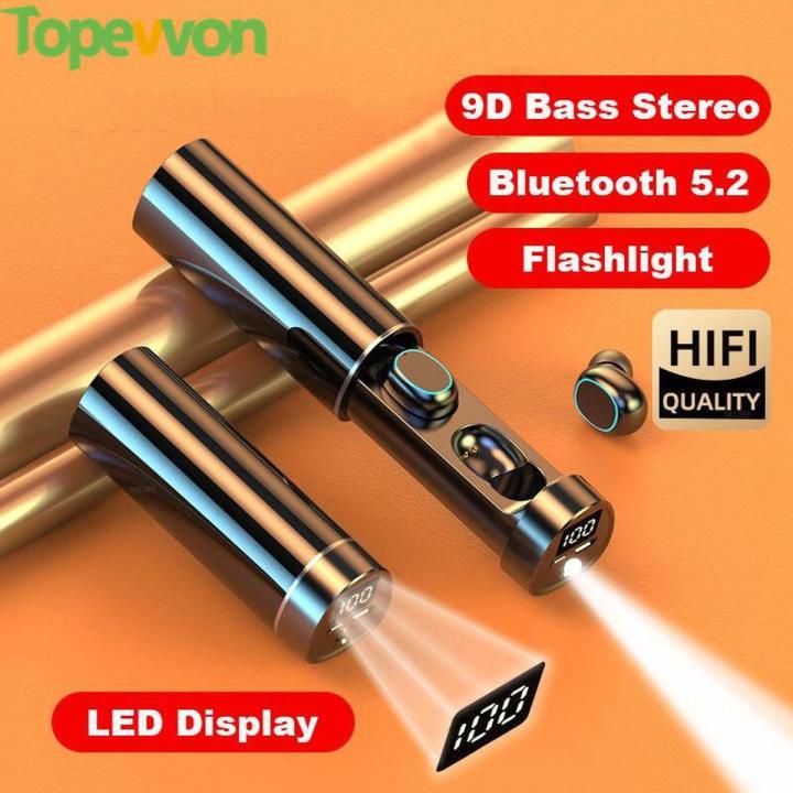 Wireless Headphones N21 Mini TWS Bluetooth 5.2 Earphones Stereo Headset Sport Earbuds With Microphone Flashlight For Smart phone