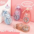 Random Colour Transparent Dotted Adhesive Handwriting Tape Small And Portable Flip-Top Adhesive Tape DIY Cut & Paste Collage Album Double Sided Tape. 