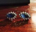 Navy Blue Stud Earrings Imported Jewellery For Women EDS-023. 