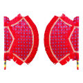 Pack of 2 Traditional Handmade Punjabi Hand Fans - Wedding Decor and Gifts, Embroidered Pankha. 