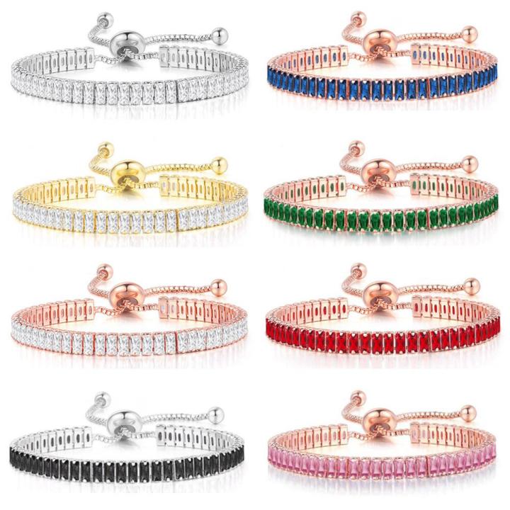 【beauty code】Kpop Vrouwen Tennis Luxe 2.5*5 Mm Multicolor Armbanden Voor Vrouwen Groothandel Verstelbare Sieraden DZH009