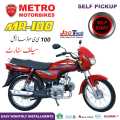 METRO 100cc Motorcycle - MR100 (Self Start) Red Motorbike. 