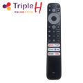 TCL Voice Remote Control Universal For All TCL LCD / LED Smart TV With Social Buttons TCL Long Voice Remote Black Color | Triple H. 