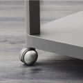 IKEA TINGBY Side table with bottom shelf and wheels, 50x50 cm (Grey/Red). 
