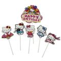 Hello Kitty Cake Toppers Set - Hello Kitty Themed Party - Pink - Girls - Pack Of 6. 