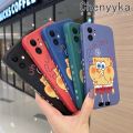 chenyyka For OPPO A1K Case Cartoon Spongebob Thin New Design Soft Phone Cases Thin Side Square Edge Casing Pattern Silicone Softcase Cover Shockproof Protection Cases. 