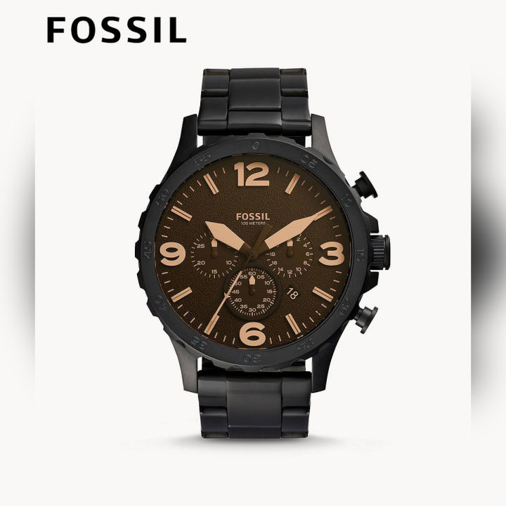 Fossil black stainless steel watch hotsell